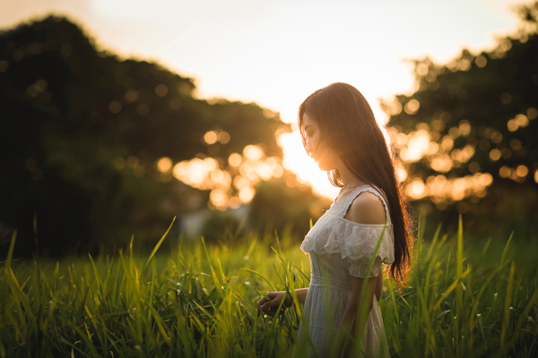 girl in field